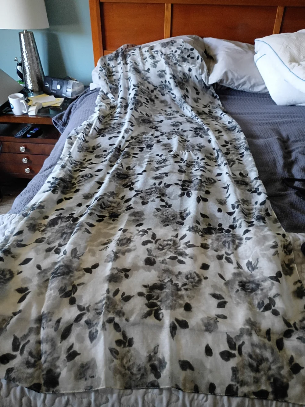 Floral Watercolor Gray Fashion Scarf